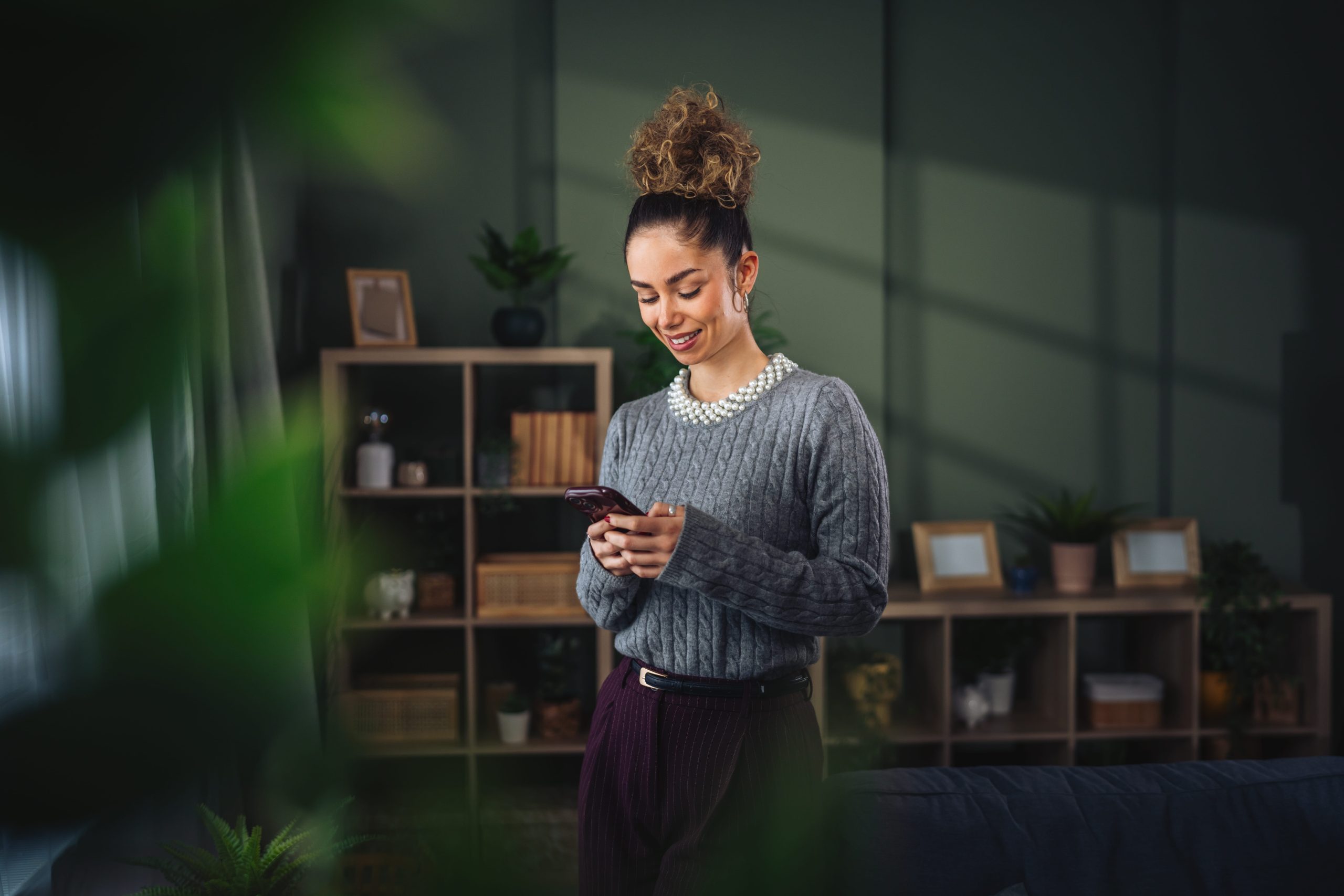 Reviewing organic social content on a phone